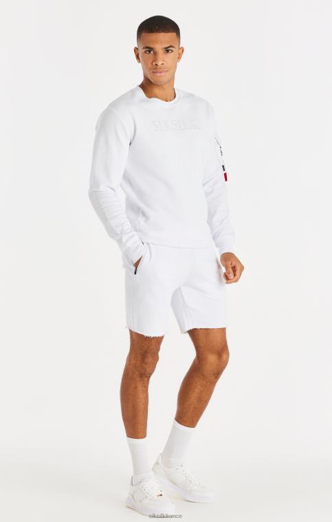 Hommes vêtements 6B8NV589 SikSilk short décontracté à ourlet brut - blanc