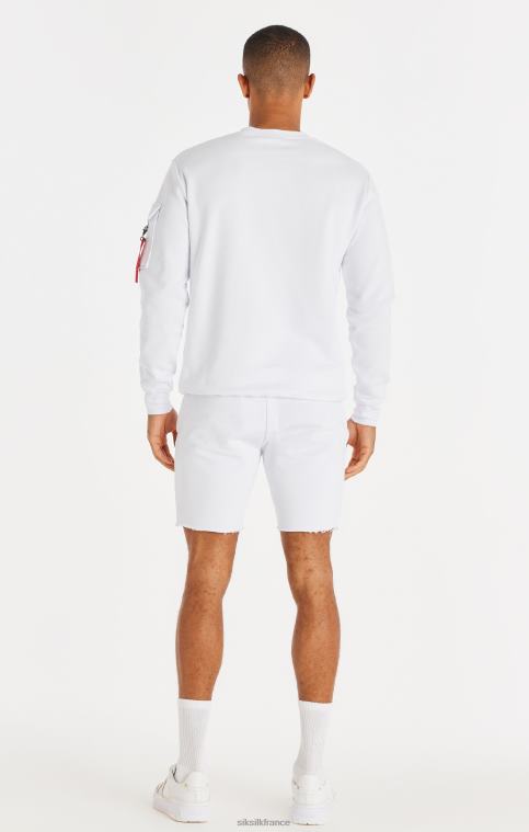 Hommes vêtements 6B8NV589 SikSilk short décontracté à ourlet brut - blanc