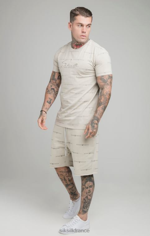 Hommes vêtements 6B8NV594 SikSilk short beige à imprimé réfléchissant