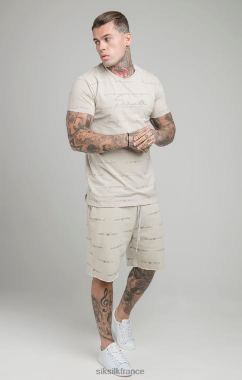 Hommes vêtements 6B8NV594 SikSilk short beige à imprimé réfléchissant