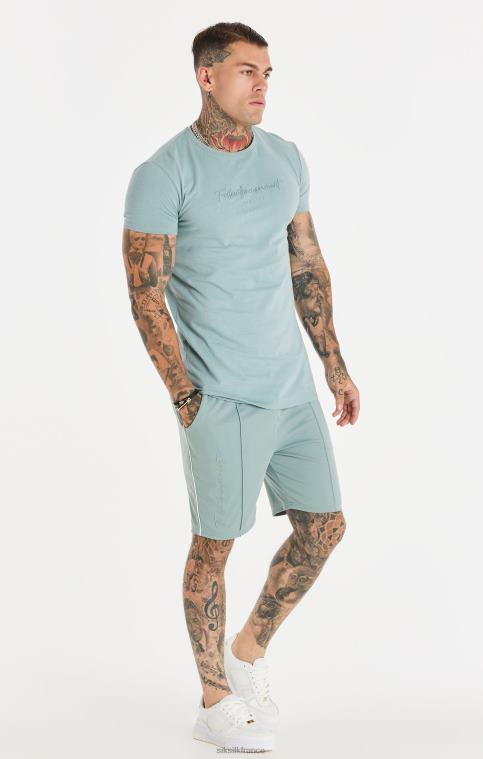 Hommes vêtements 6B8NV597 SikSilk short plissé script - bleu sarcelle