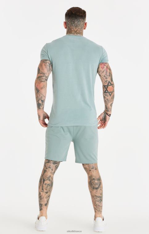 Hommes vêtements 6B8NV597 SikSilk short plissé script - bleu sarcelle