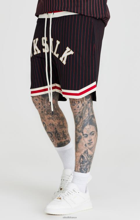 Hommes vêtements 6B8NV609 SikSilk short de basket classique rétro noir