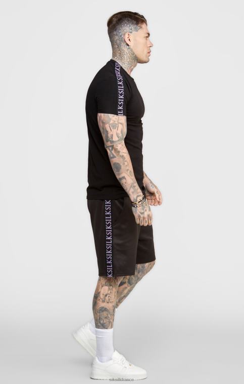 Hommes vêtements 6B8NV611 SikSilk short noir avec bande
