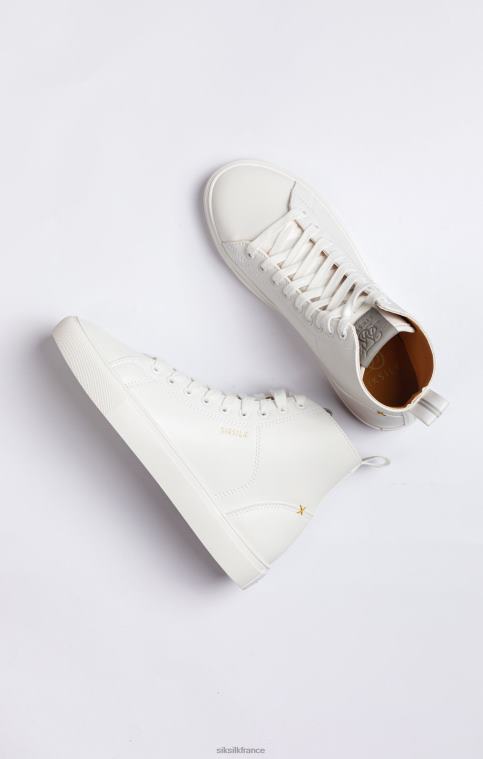 Hommes chaussure 6B8NV19 SikSilk basket montante classique blanche