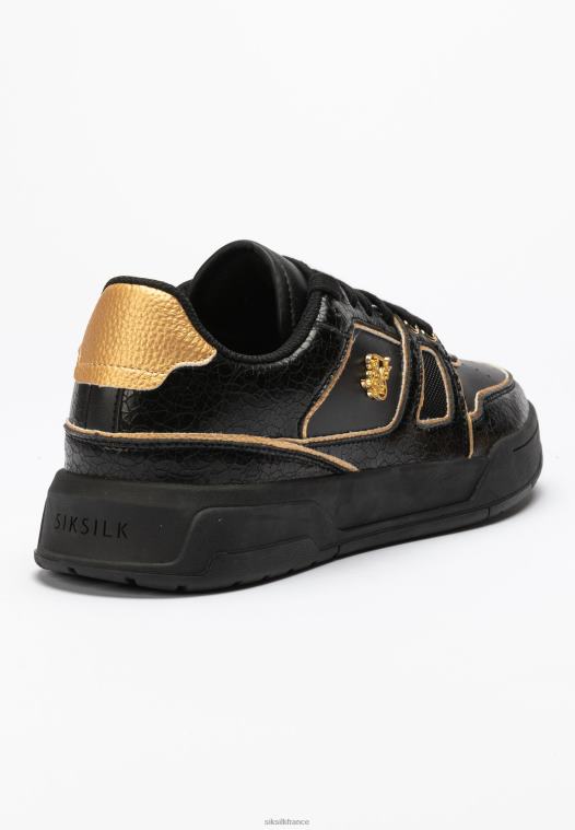 Hommes chaussure 6B8NV4 SikSilk baskets basses à finitions noires et dorées