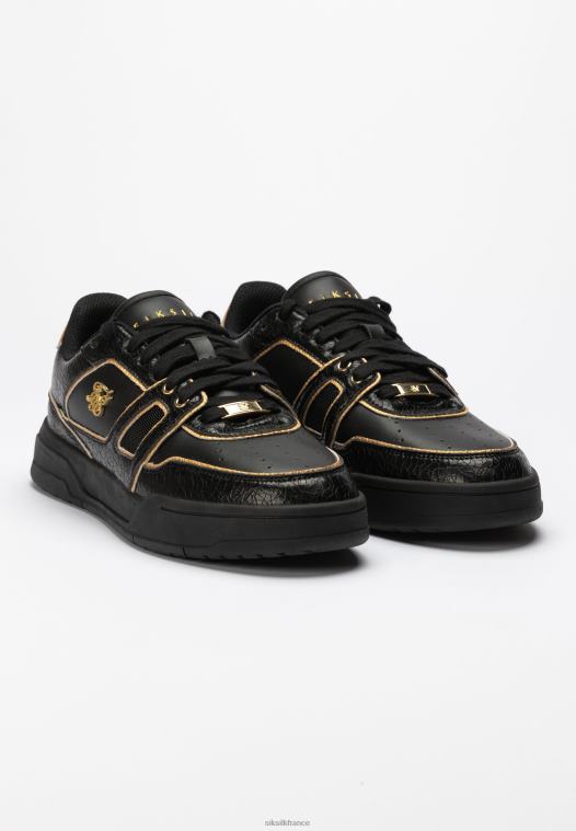 Hommes chaussure 6B8NV4 SikSilk baskets basses à finitions noires et dorées