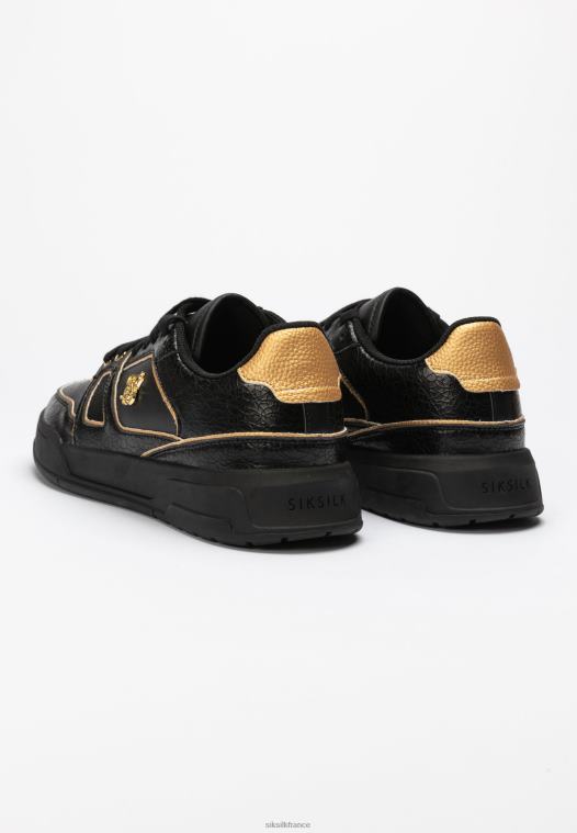 Hommes chaussure 6B8NV4 SikSilk baskets basses à finitions noires et dorées