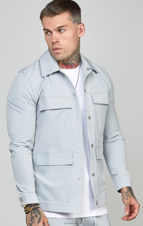 Hommes vêtements 6B8NV462 SikSilk surchemise utilitaire grise