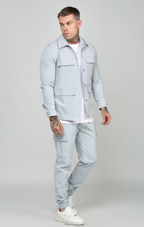 Hommes vêtements 6B8NV462 SikSilk surchemise utilitaire grise