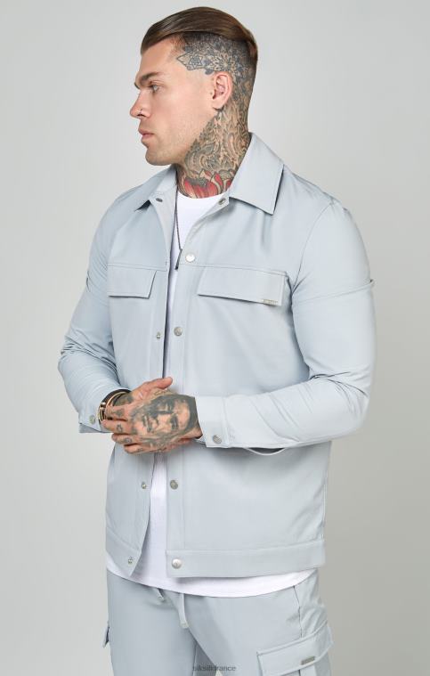 Hommes vêtements 6B8NV462 SikSilk surchemise utilitaire grise