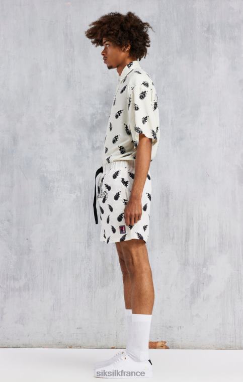 Hommes vêtements 6B8NV463 SikSilk x space jam chemise oversize imprimée écru