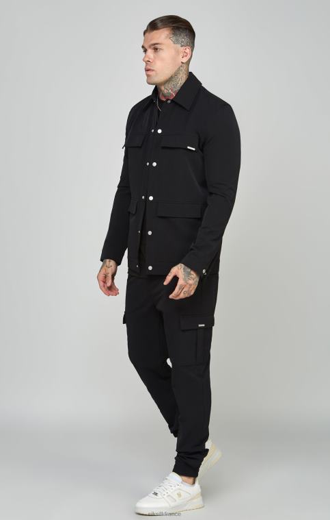 Hommes vêtements 6B8NV464 SikSilk surchemise utilitaire noire