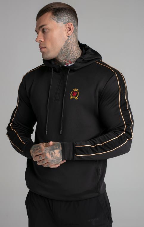 Hommes vêtements 6B8NV413 SikSilk sweat à capuche noir zippé