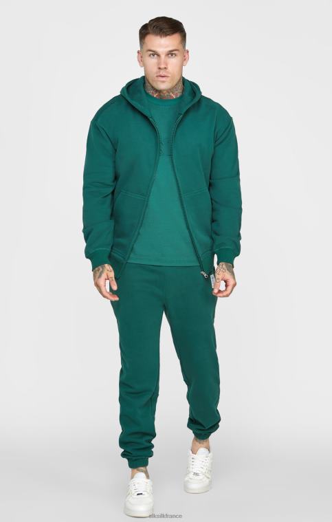 Hommes vêtements 6B8NV418 SikSilk sweat à capuche vert zippé