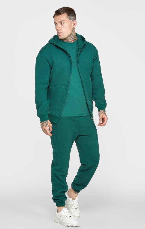 Hommes vêtements 6B8NV418 SikSilk sweat à capuche vert zippé