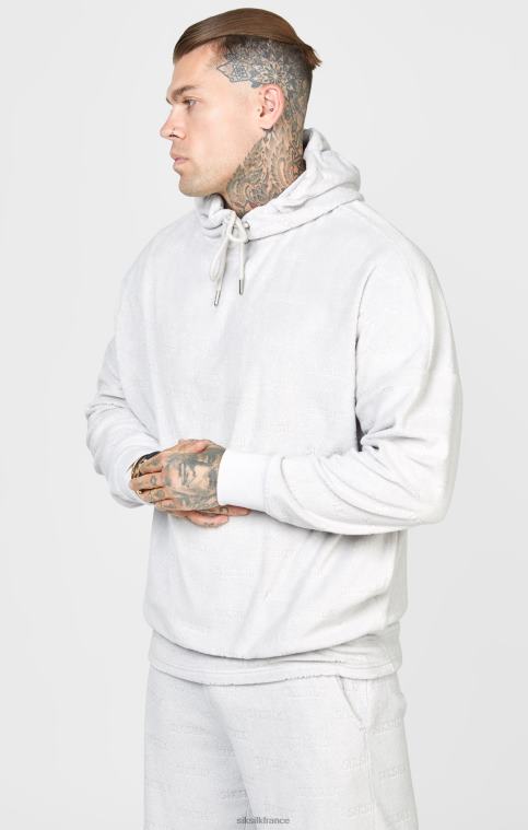 Hommes vêtements 6B8NV420 SikSilk sweat à capuche oversize en tissu éponge gris