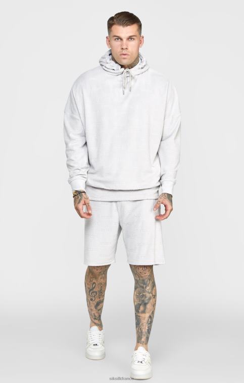 Hommes vêtements 6B8NV420 SikSilk sweat à capuche oversize en tissu éponge gris