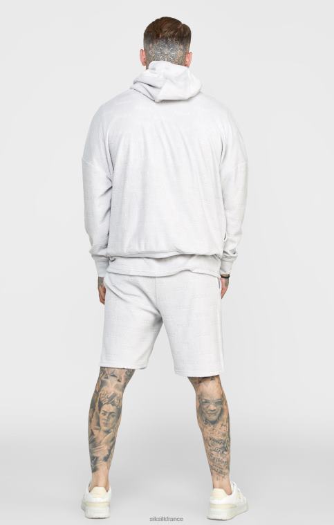 Hommes vêtements 6B8NV420 SikSilk sweat à capuche oversize en tissu éponge gris