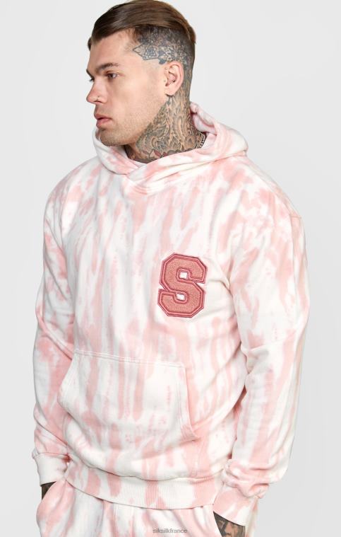 Hommes vêtements 6B8NV421 SikSilk sweat à capuche rose tie-dye