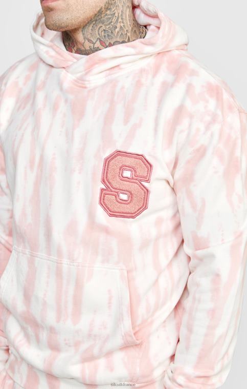 Hommes vêtements 6B8NV421 SikSilk sweat à capuche rose tie-dye