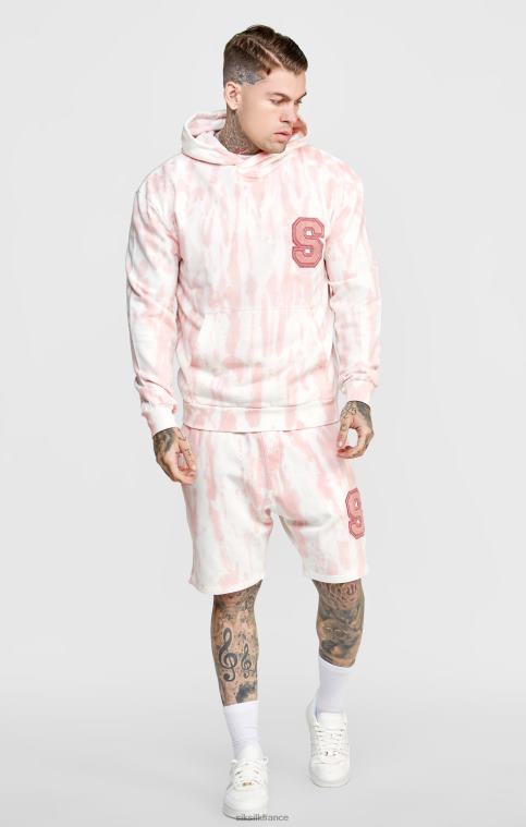 Hommes vêtements 6B8NV421 SikSilk sweat à capuche rose tie-dye