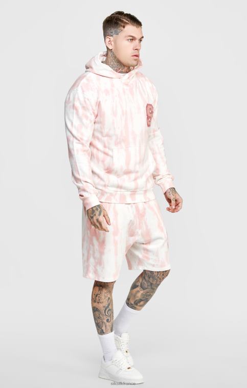 Hommes vêtements 6B8NV421 SikSilk sweat à capuche rose tie-dye