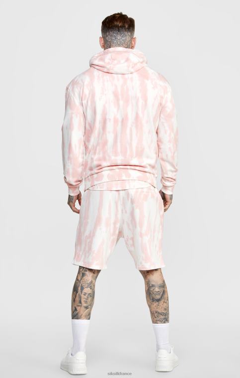 Hommes vêtements 6B8NV421 SikSilk sweat à capuche rose tie-dye