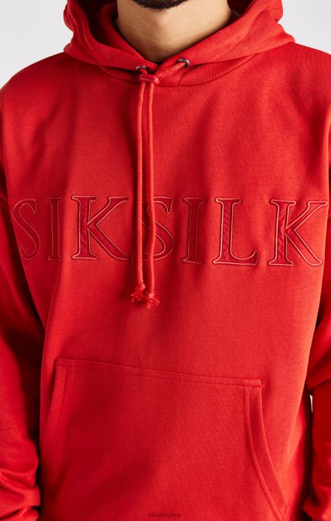 Hommes vêtements 6B8NV424 SikSilk sweat à capuche rouge appliqué