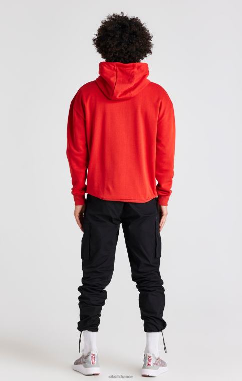 Hommes vêtements 6B8NV424 SikSilk sweat à capuche rouge appliqué