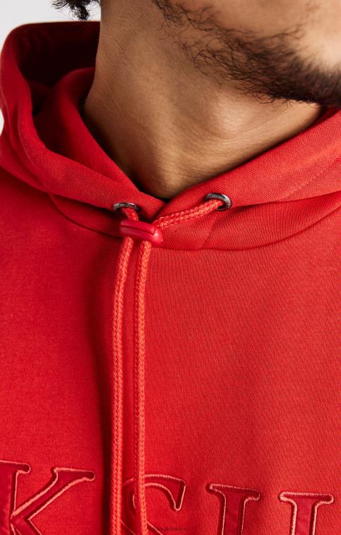Hommes vêtements 6B8NV424 SikSilk sweat à capuche rouge appliqué