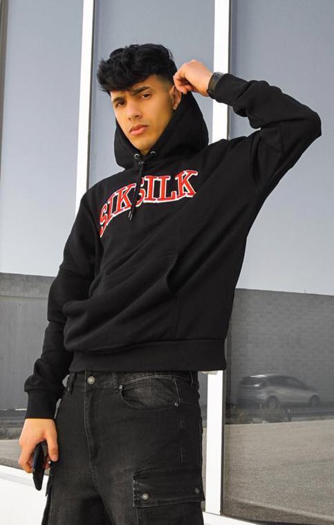 Hommes vêtements 6B8NV426 SikSilk sweat à capuche surdimensionné noir