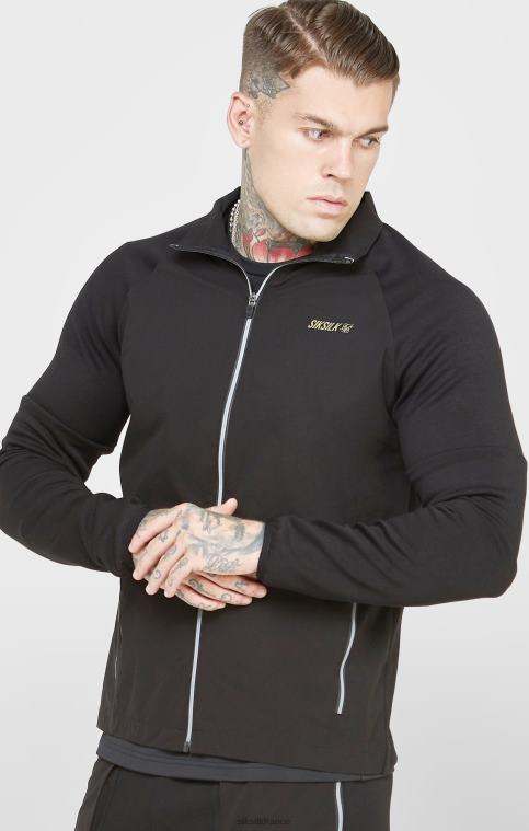 Hommes vêtements 6B8NV428 SikSilk fermeture éclair sport noire