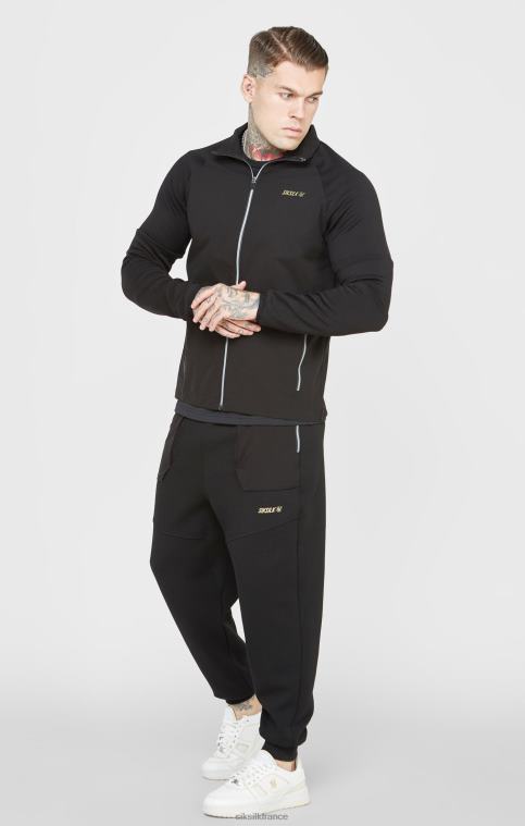 Hommes vêtements 6B8NV428 SikSilk fermeture éclair sport noire