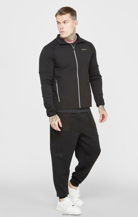 Hommes vêtements 6B8NV428 SikSilk fermeture éclair sport noire