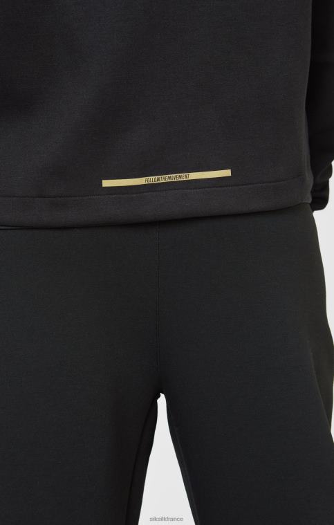 Hommes vêtements 6B8NV428 SikSilk fermeture éclair sport noire