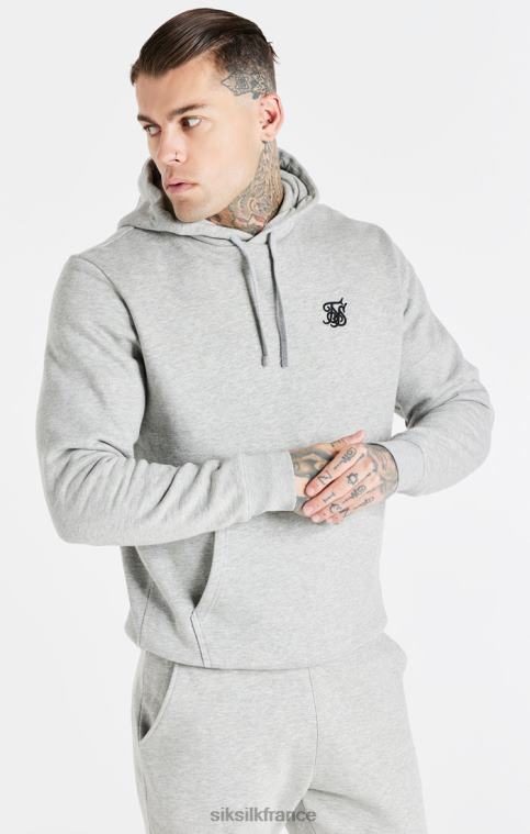 Hommes vêtements 6B8NV432 SikSilk sweat à capuche essentiel gris chiné