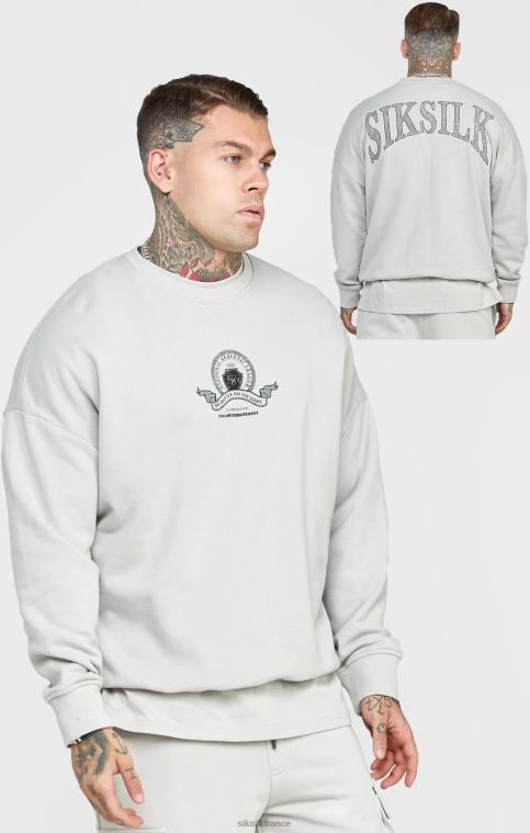 Hommes vêtements 6B8NV444 SikSilk sweat universitaire gris