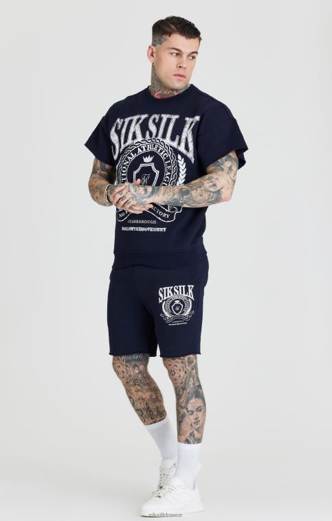 Hommes vêtements 6B8NV445 SikSilk sweat universitaire bleu marine