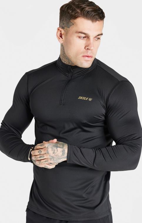 Hommes vêtements 6B8NV449 SikSilk fermeture éclair sport noire