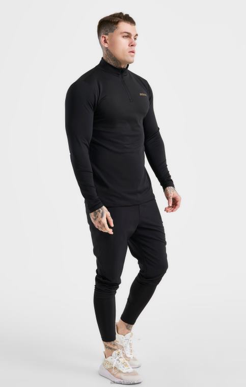 Hommes vêtements 6B8NV449 SikSilk fermeture éclair sport noire