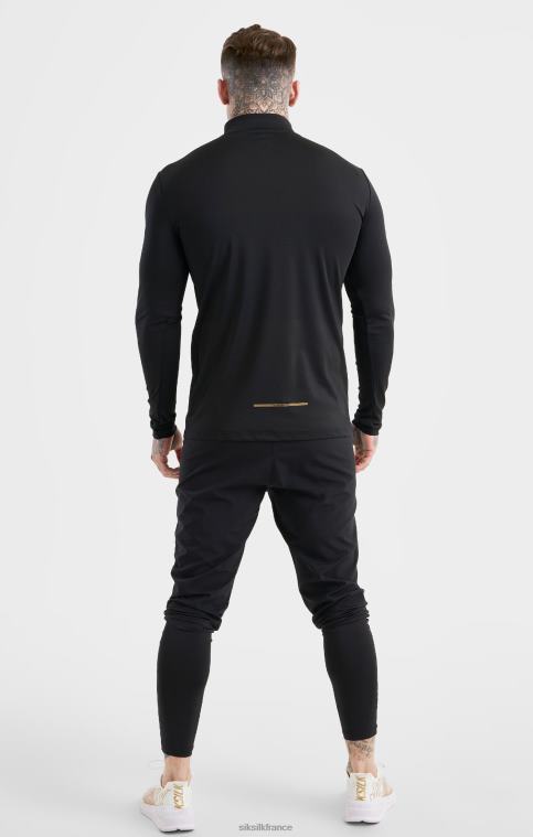 Hommes vêtements 6B8NV449 SikSilk fermeture éclair sport noire