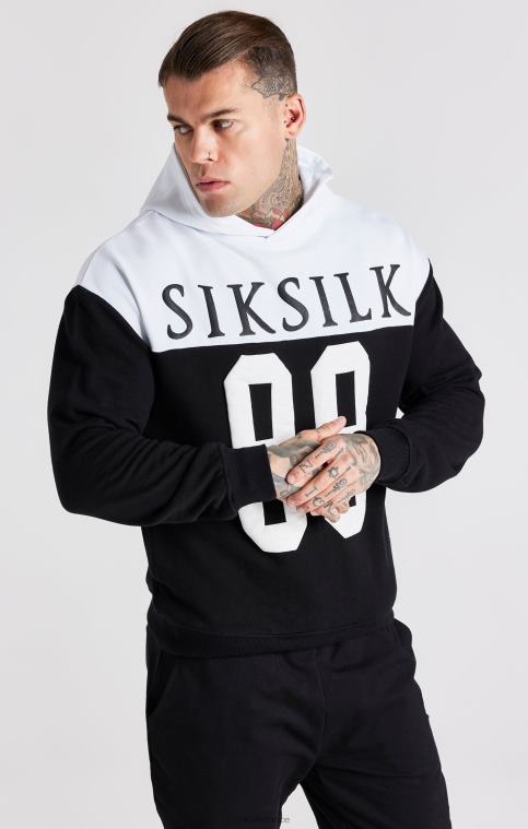 Hommes vêtements 6B8NV457 SikSilk sweat à capuche oversize noir à imprimé rétro 89