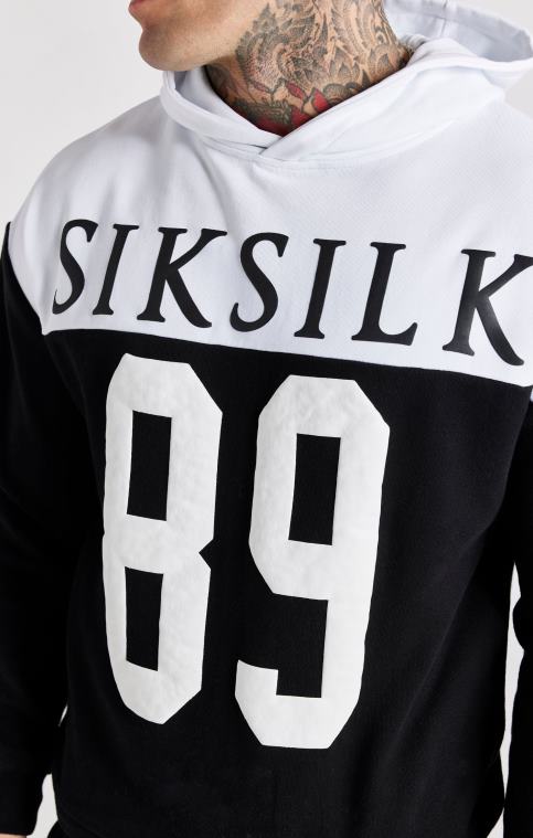 Hommes vêtements 6B8NV457 SikSilk sweat à capuche oversize noir à imprimé rétro 89