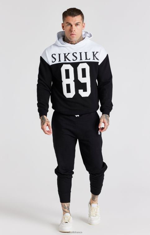 Hommes vêtements 6B8NV457 SikSilk sweat à capuche oversize noir à imprimé rétro 89