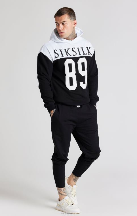 Hommes vêtements 6B8NV457 SikSilk sweat à capuche oversize noir à imprimé rétro 89