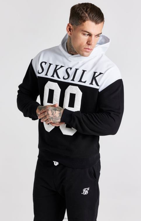Hommes vêtements 6B8NV457 SikSilk sweat à capuche oversize noir à imprimé rétro 89