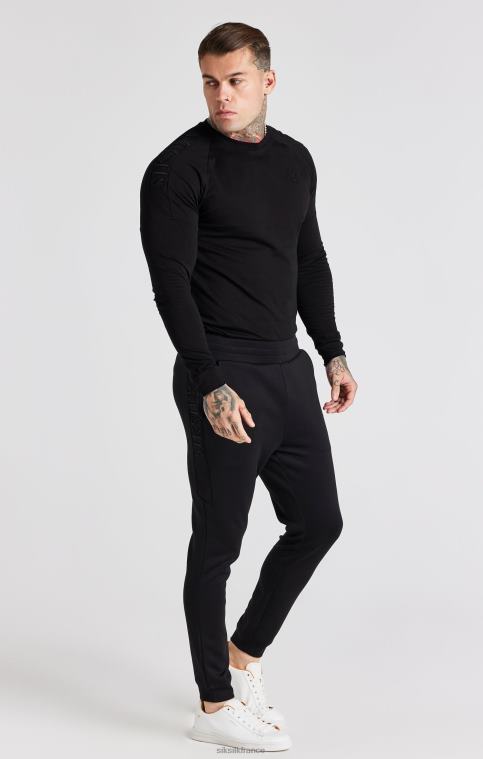 Hommes vêtements 6B8NV362 SikSilk t-shirt coupe musclée à empiècement noir