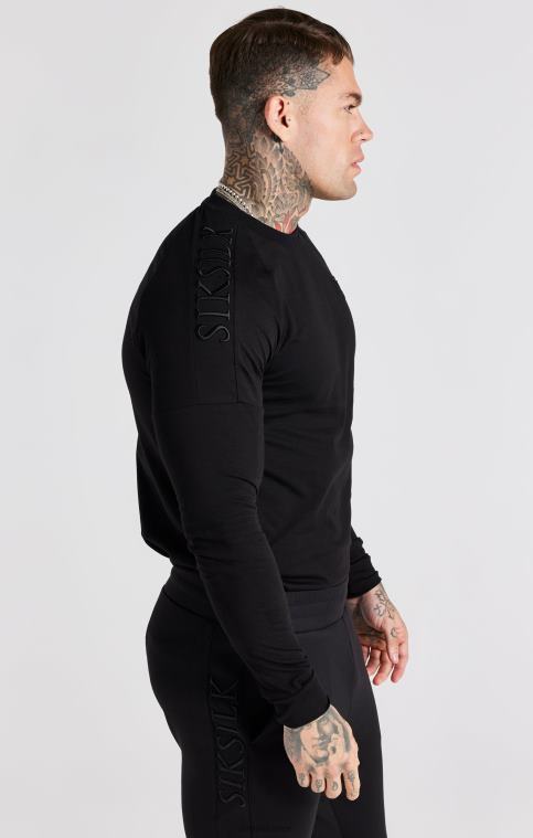 Hommes vêtements 6B8NV362 SikSilk t-shirt coupe musclée à empiècement noir