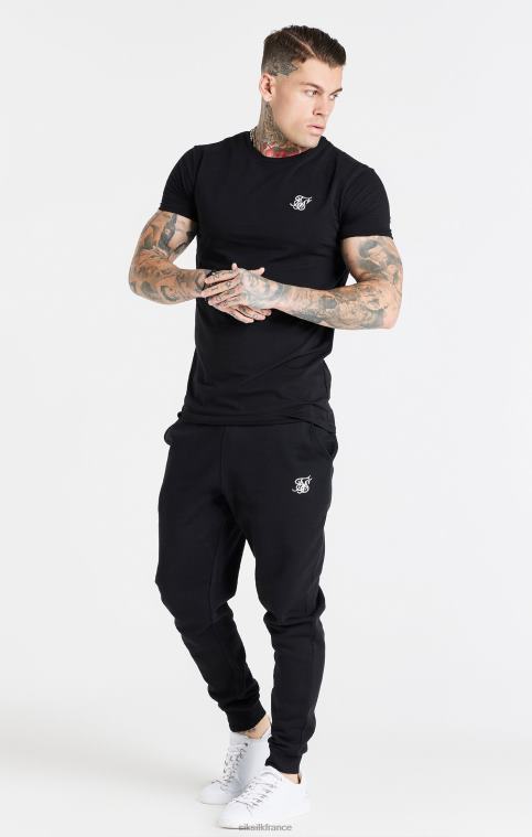 Hommes vêtements 6B8NV363 SikSilk t-shirt noir essentiel à manches courtes et coupe musculaire